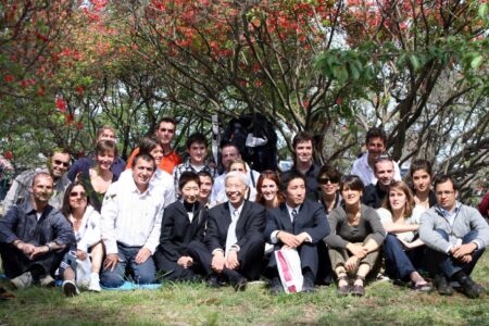 Notre groupe en 2007 avec la famille Ueshiba à Iwama.